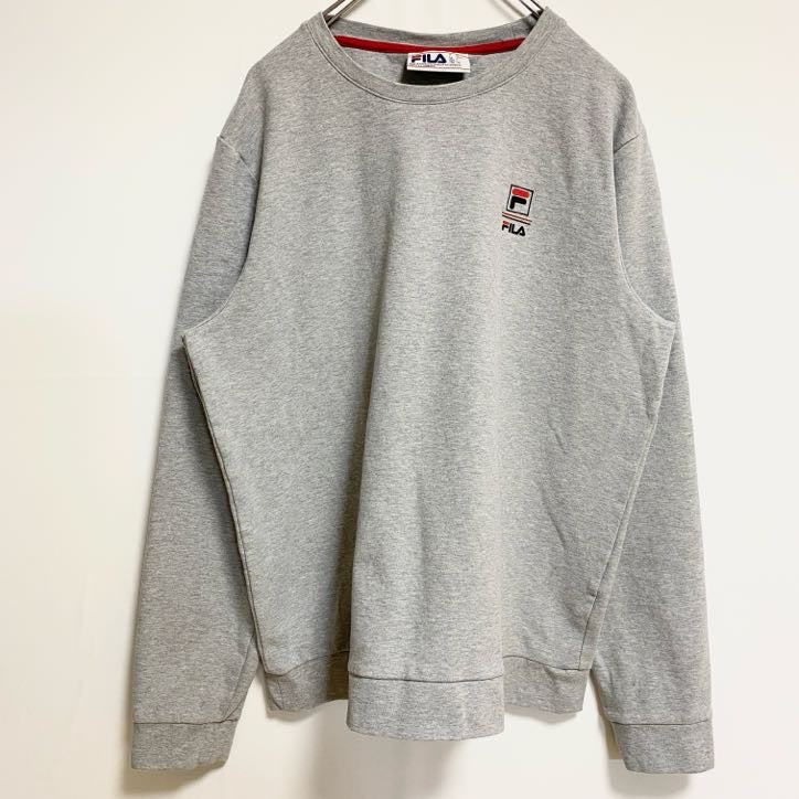 FILA　フィラ　スウェット/トレーナー　ワンポイント　スポーツミックス　ビッグシルエット　灰色　グレー　Lサイズ