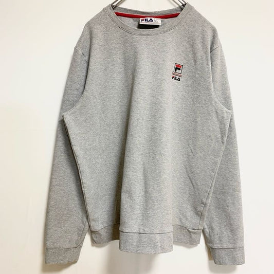 FILA　フィラ　スウェット/トレーナー　ワンポイント　スポーツミックス　ビッグシルエット　灰色　グレー　Lサイズ
