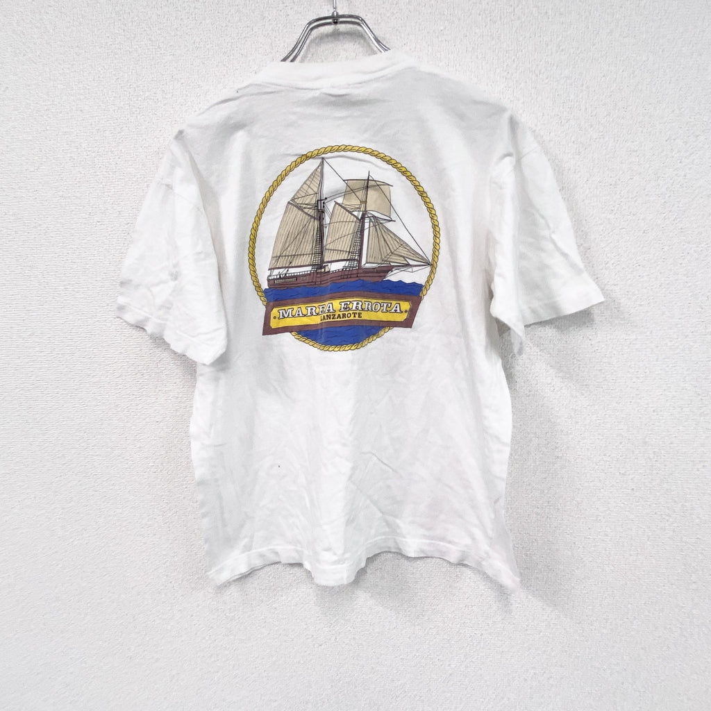 FIREEDX　半袖プリントTシャツ　船　白　ホワイト