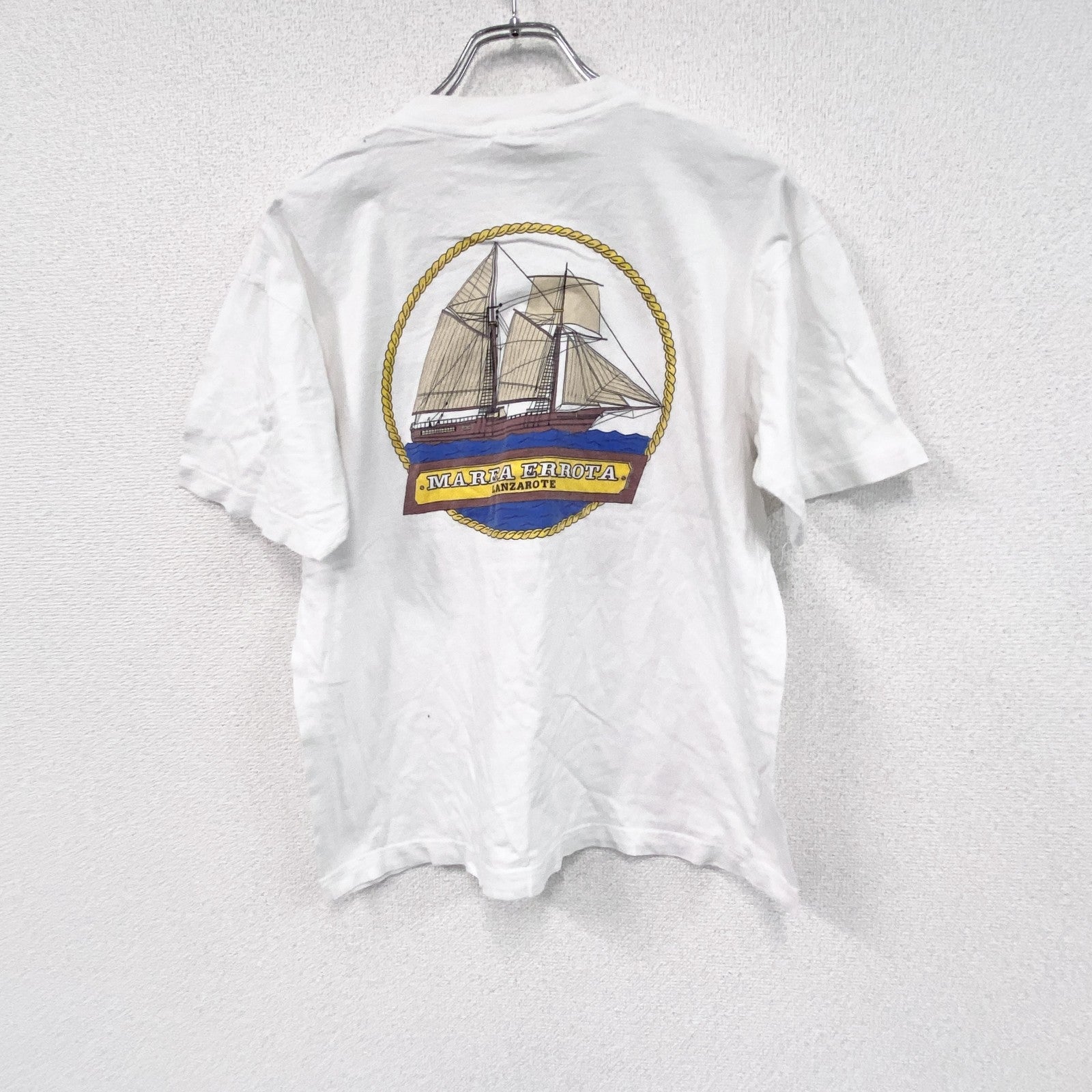 FIREEDX　半袖プリントTシャツ　船　白　ホワイト