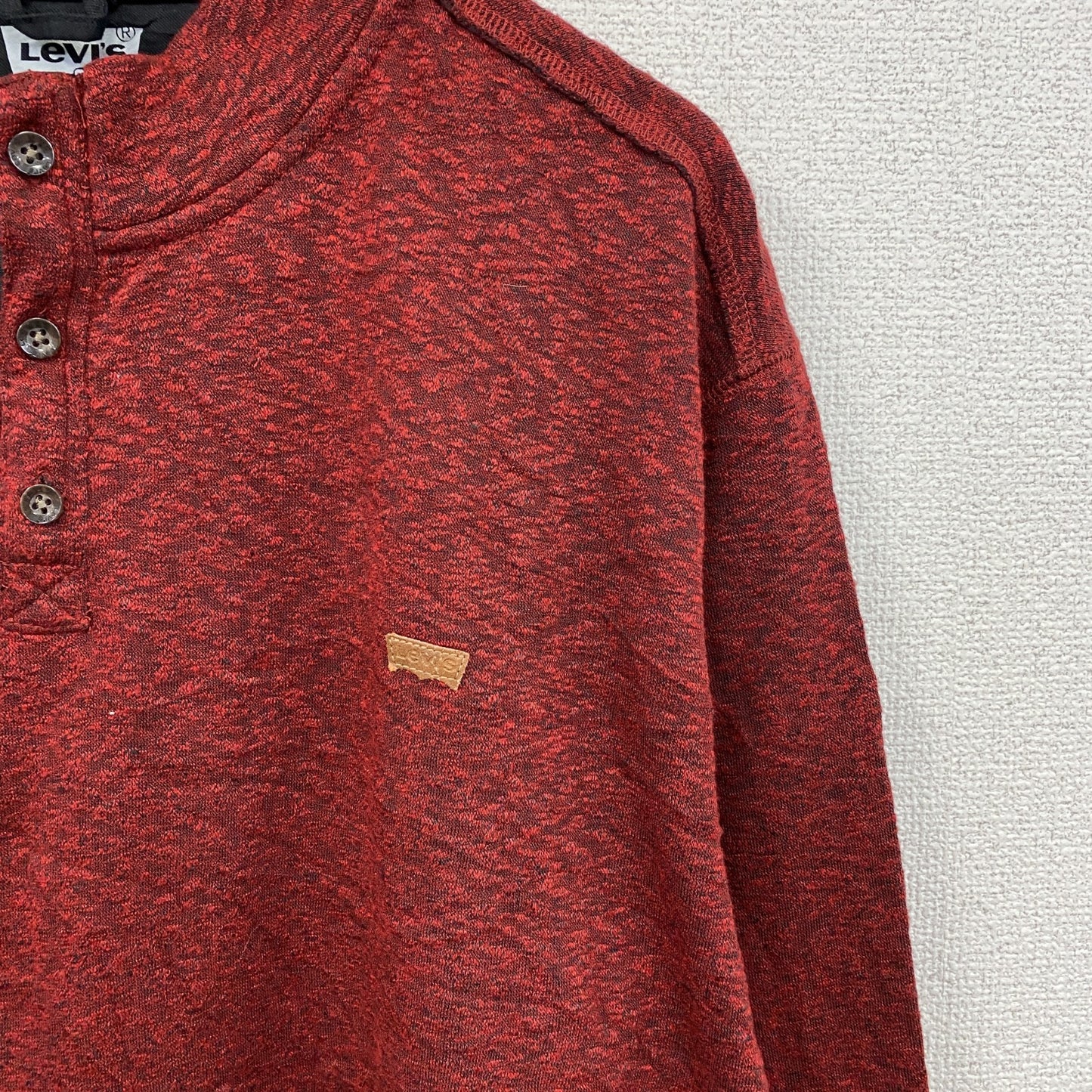 Levi’ｓ　リーバイス　スウェット/トレーナー　ヘンリーネック　赤　レッド　XLサイズ
