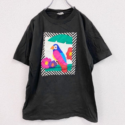 ART　アート　半袖プリントTシャツ　シングルステッチ　黒　ブラック