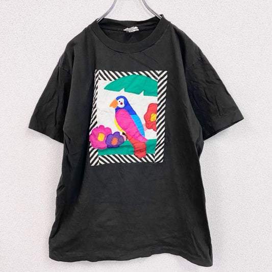 ART　アート　半袖プリントTシャツ　シングルステッチ　黒　ブラック