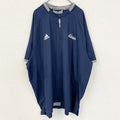 古着 used　adidas アディダス　半袖ハーフジップナイロンプルオーバー　ワンポイント刺繍　ビックシルエット　3XLサイズ