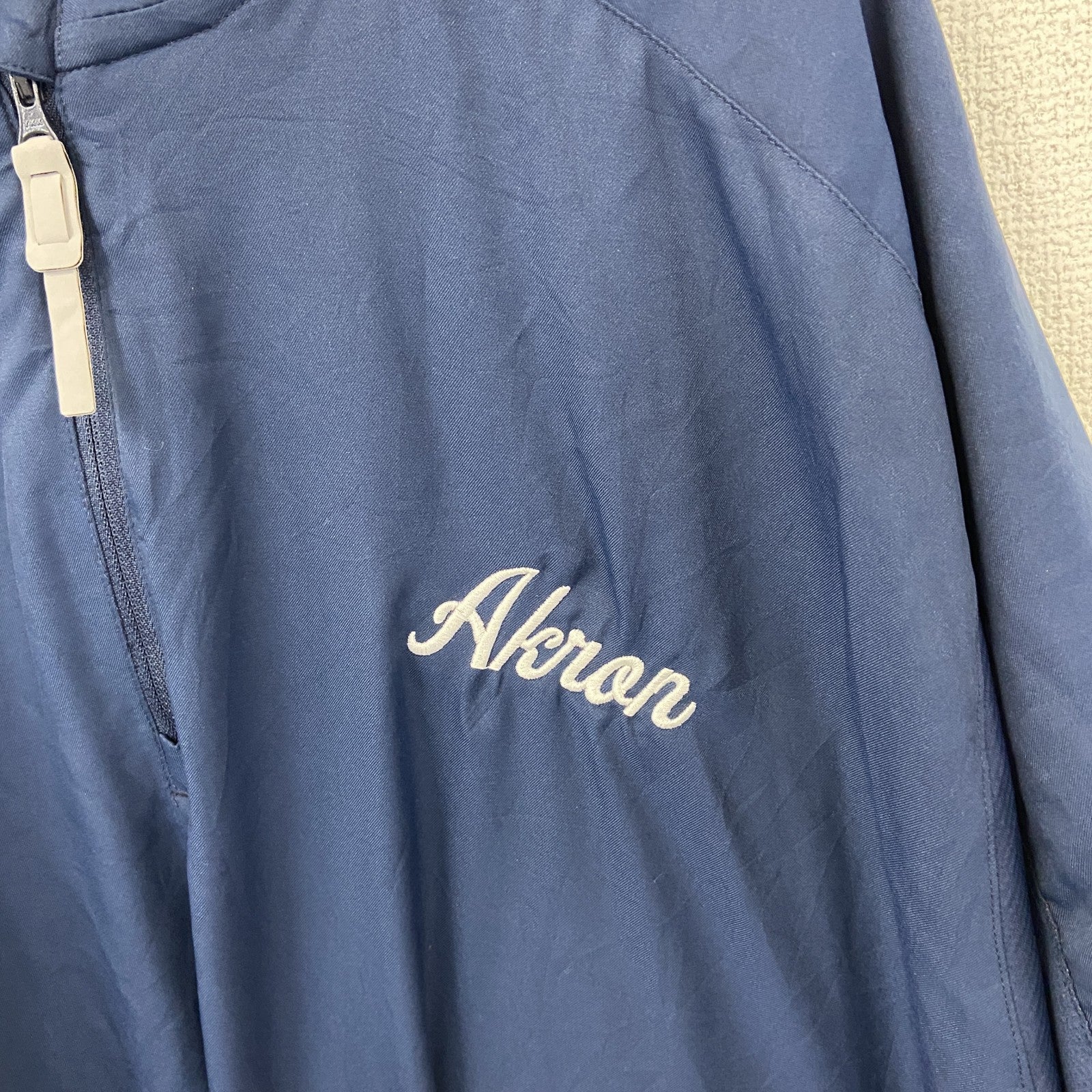 古着 used　adidas アディダス　半袖ハーフジップナイロンプルオーバー　ワンポイント刺繍　ビックシルエット　3XLサイズ