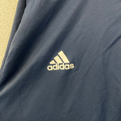 古着 used　adidas アディダス　半袖ハーフジップナイロンプルオーバー　ワンポイント刺繍　ビックシルエット　3XLサイズ