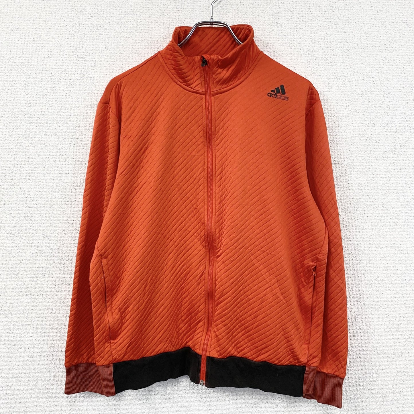 adidas　アディダス　climalite　トラックジャケット/ジャージ　パフォーマンスロゴ　オレンジ　2XOサイズ　
