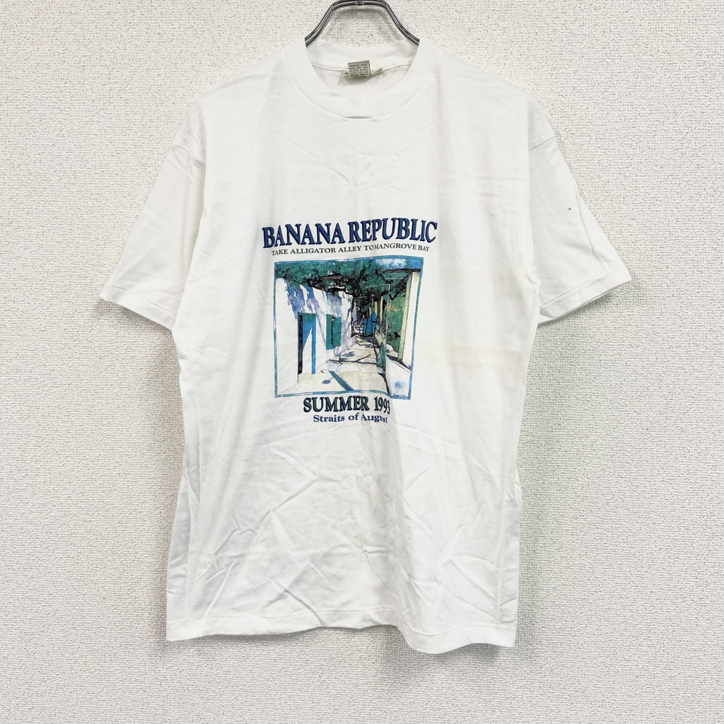 BANANA REPUBLIC　バナナリパブリック　半袖プリントＴシャツ　シングルステッチ　白　ホワイト　Mサイズ