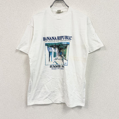 BANANA REPUBLIC　バナナリパブリック　半袖プリントＴシャツ　シングルステッチ　白　ホワイト　Mサイズ