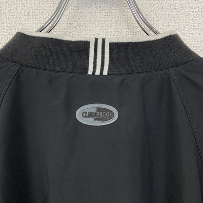 古着 used　adidas アディダス　CLIMAPROOF　長袖ナイロンプルオーバー　Vネック　ワンポイント刺繍　黒　Sサイズ