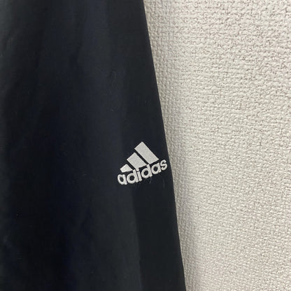 古着 used　adidas アディダス　CLIMAPROOF　長袖ナイロンプルオーバー　Vネック　ワンポイント刺繍　黒　Sサイズ
