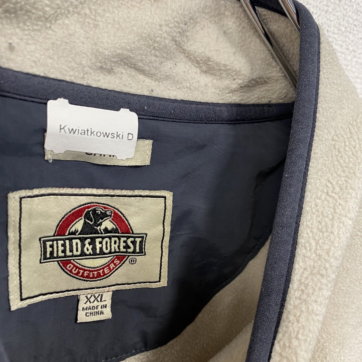 FIELD＆FOREST　ハーフボタンフリースプルオーバー　グリーン　ベージュ　XXLサイズ