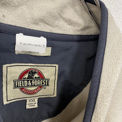 FIELD＆FOREST　ハーフボタンフリースプルオーバー　グリーン　ベージュ　XXLサイズ