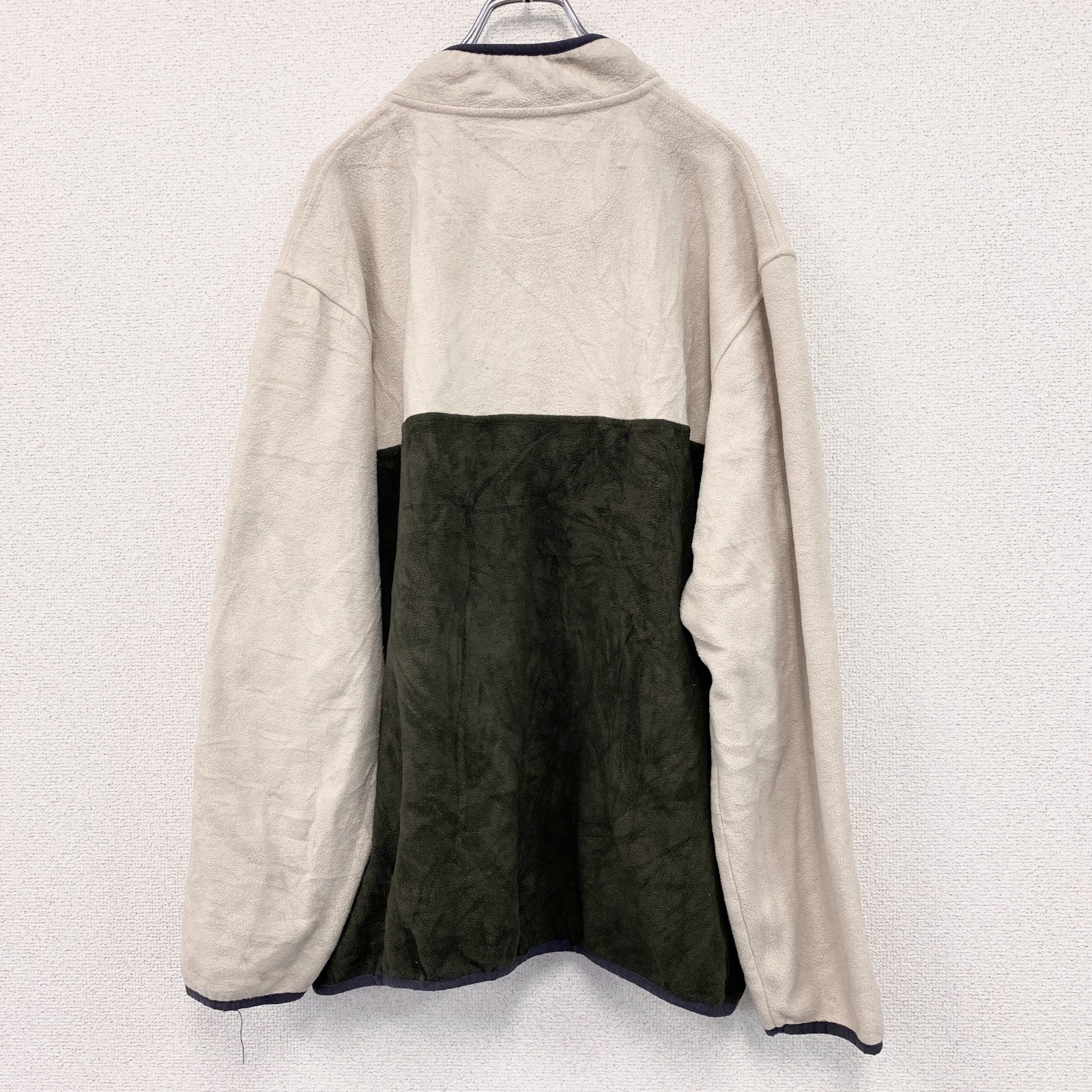 FIELD＆FOREST　ハーフボタンフリースプルオーバー　グリーン　ベージュ　XXLサイズ