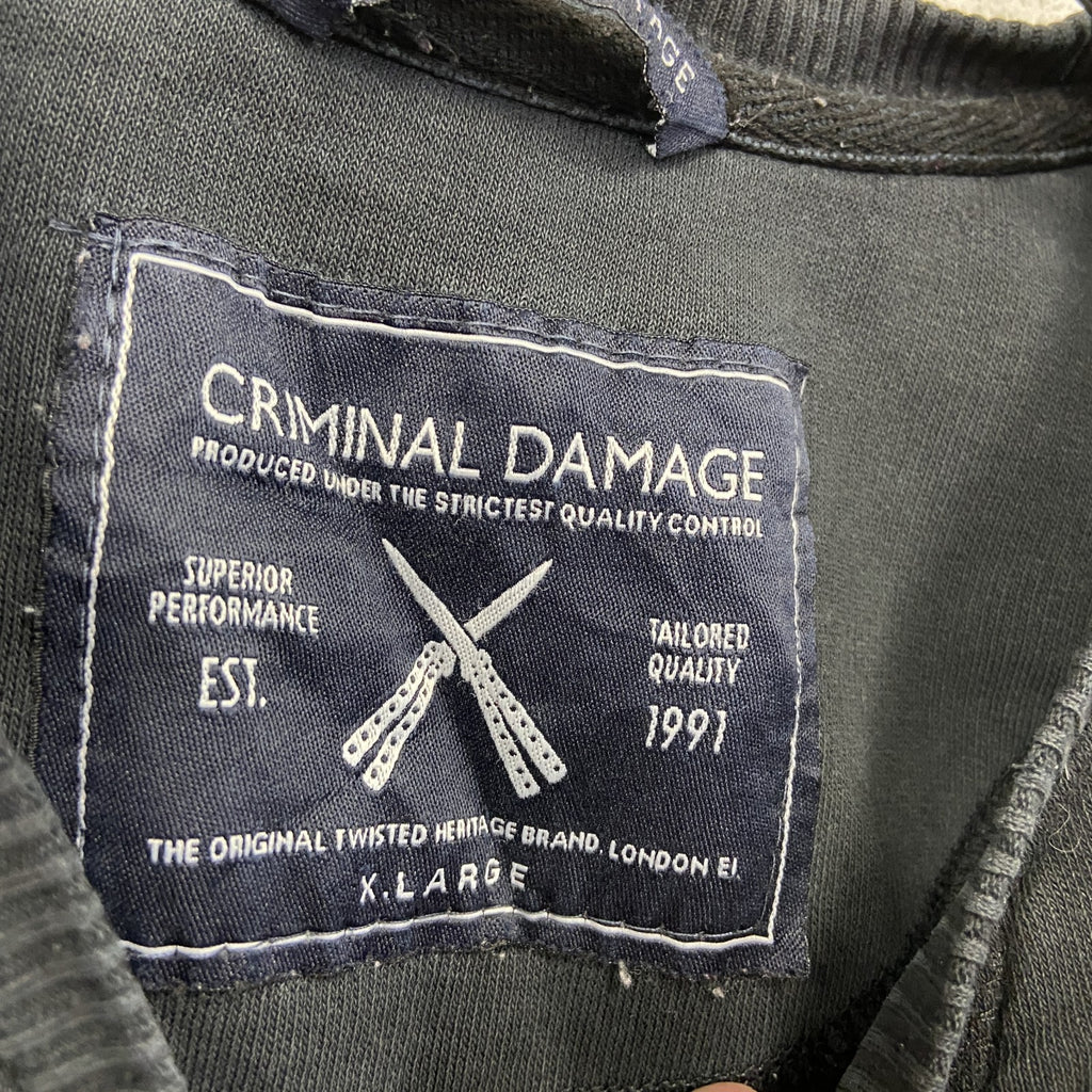 CRIMINAL DAMAGE　クリミナルダメージ　スウェット/トレーナー　黒　ブラック　XLサイズ