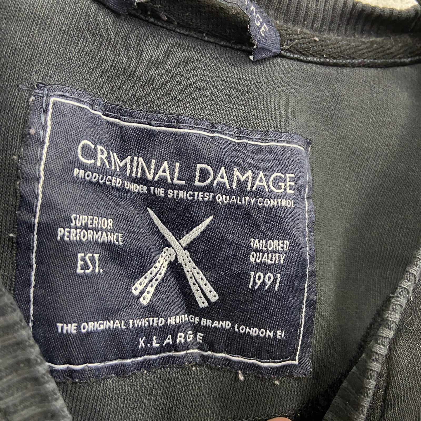 CRIMINAL DAMAGE　クリミナルダメージ　スウェット/トレーナー　黒　ブラック　XLサイズ