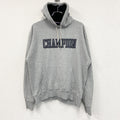 champion　チャンピオン　スウェットパーカー/フーディー　チェック柄　デカロゴ　現行　灰色　グレー　Lサイズ