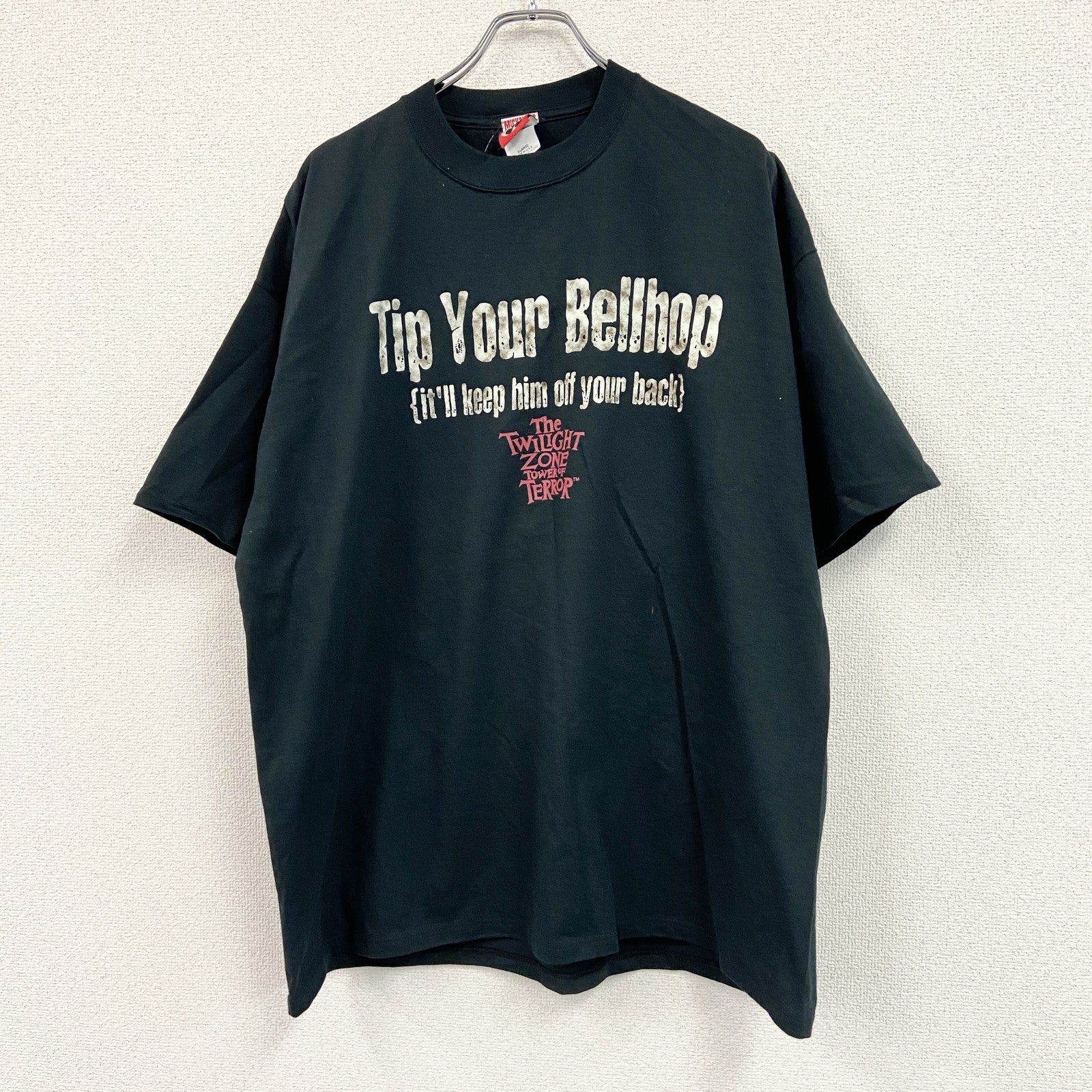 MICKEY,INC　半袖プリントＴシャツ　タワー・オブ・テラー　黒　ブラック　XLサイズ