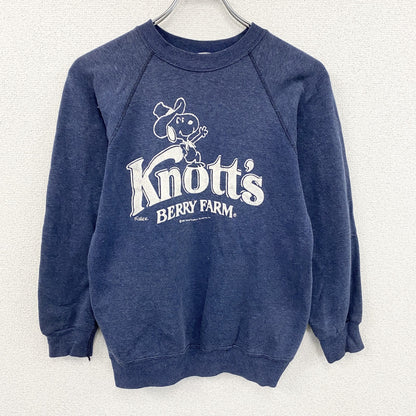 80s～　スヌーピー　Knott's Berry Farm　スウェット/トレーナー　ラグランスリーブ　紺　ネイビー