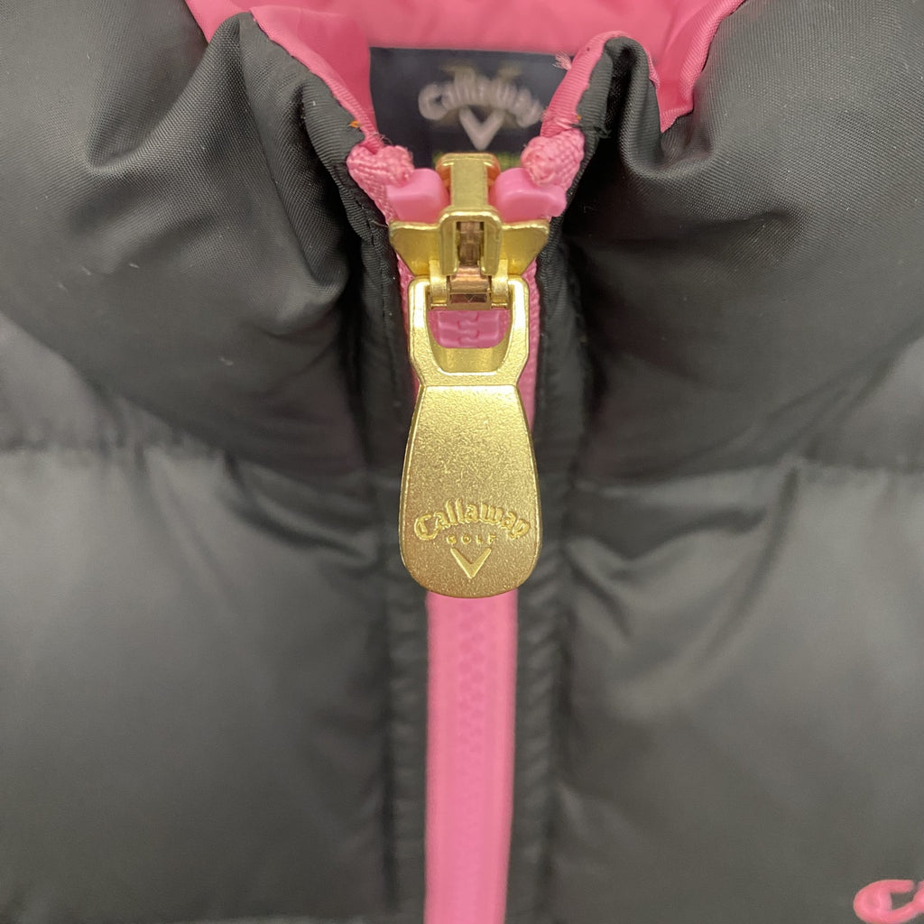 callaway　キャロウェイ　ダウンベスト　ダウン90％　黒　ブラック　ピンク　バイカラー　Lサイズ