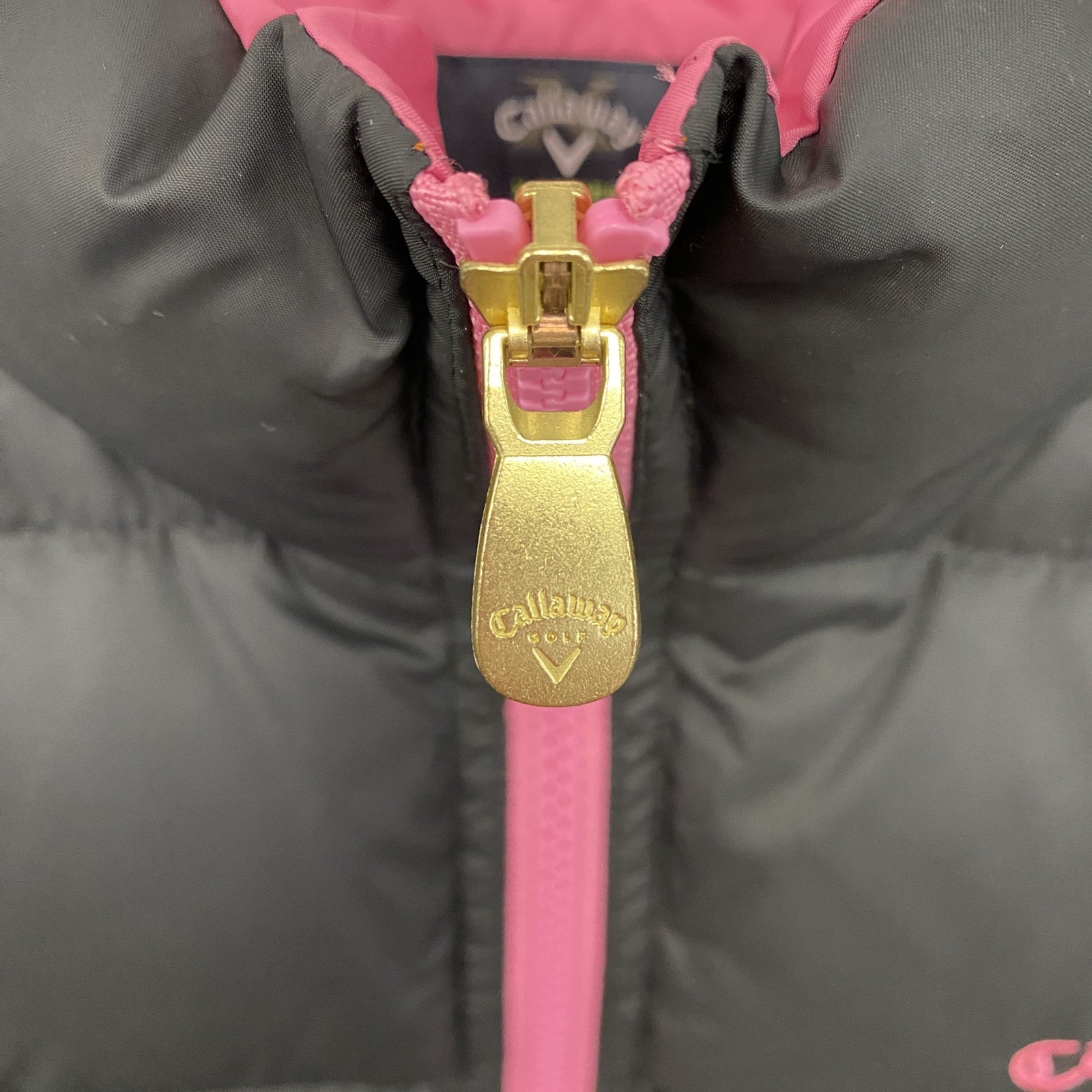 callaway　キャロウェイ　ダウンベスト　ダウン90％　黒　ブラック　ピンク　バイカラー　Lサイズ