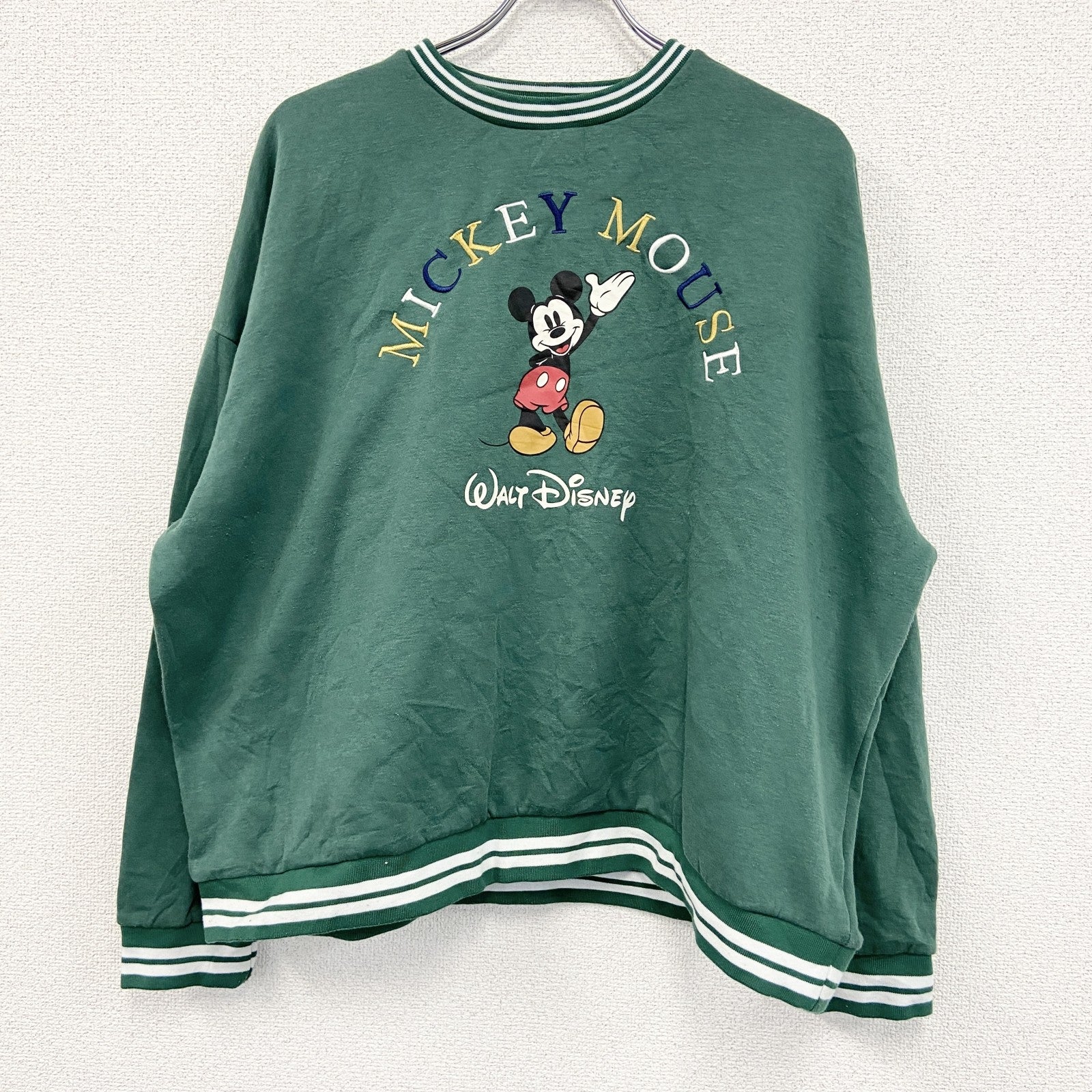 Disney　ディズニー　ミッキーマウス　スウェット/トレーナー　緑　グリーン　XLサイズ