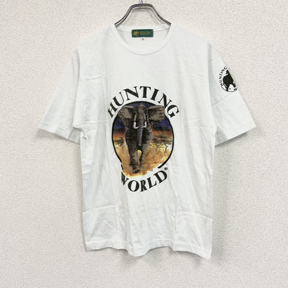 HUNTING WORLD　ハンティングワールド　半袖プリントＴシャツ　白　ホワイト　Lサイズ