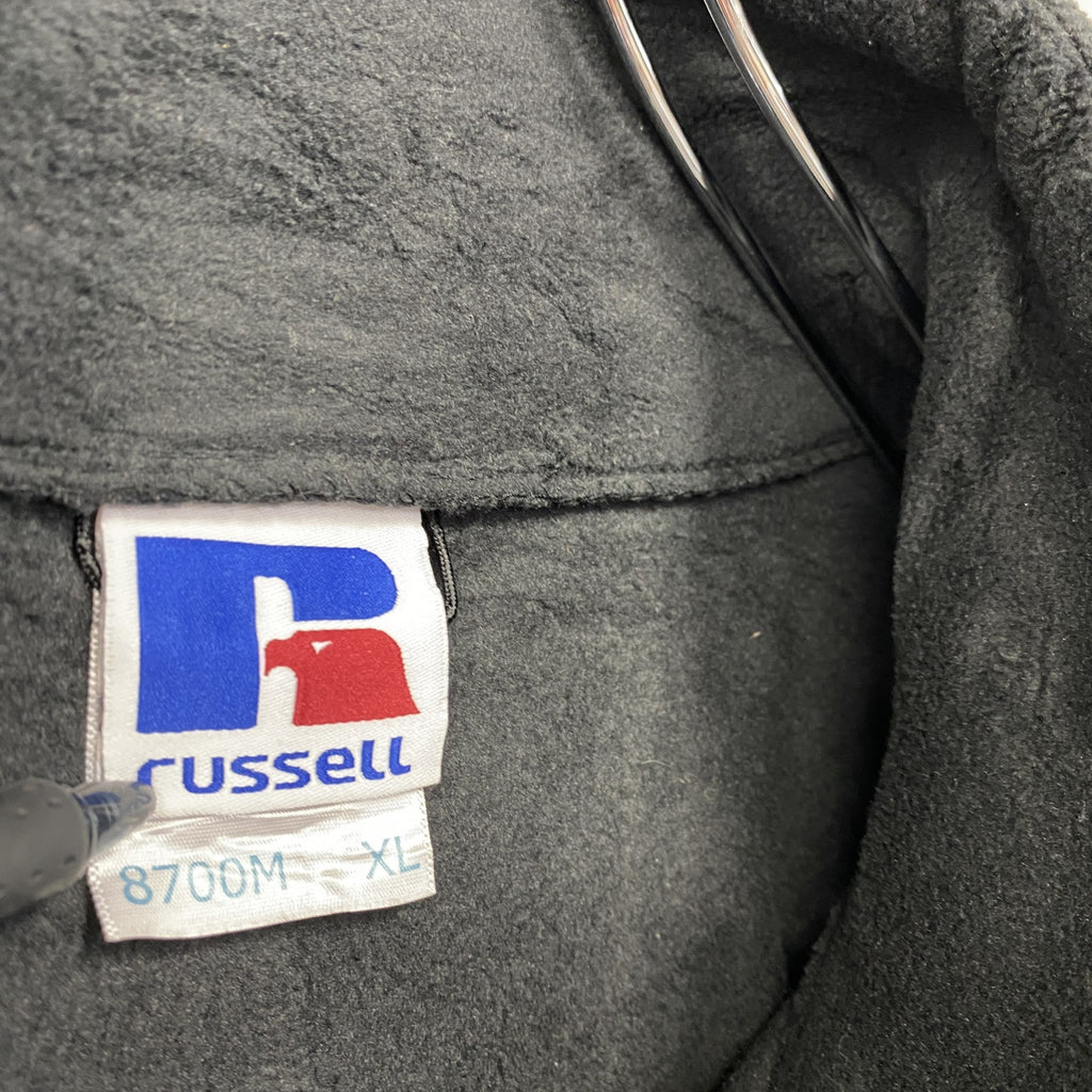 RUSSELL　ラッセル　フルジップフリースジャケット　刺　黒　ブラック　XLサイズ