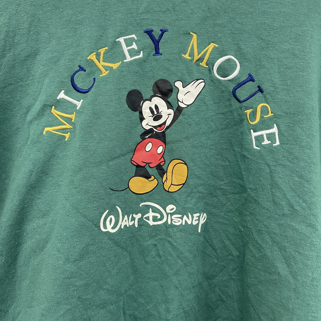Disney　ディズニー　ミッキーマウス　スウェット/トレーナー　緑　グリーン　XLサイズ