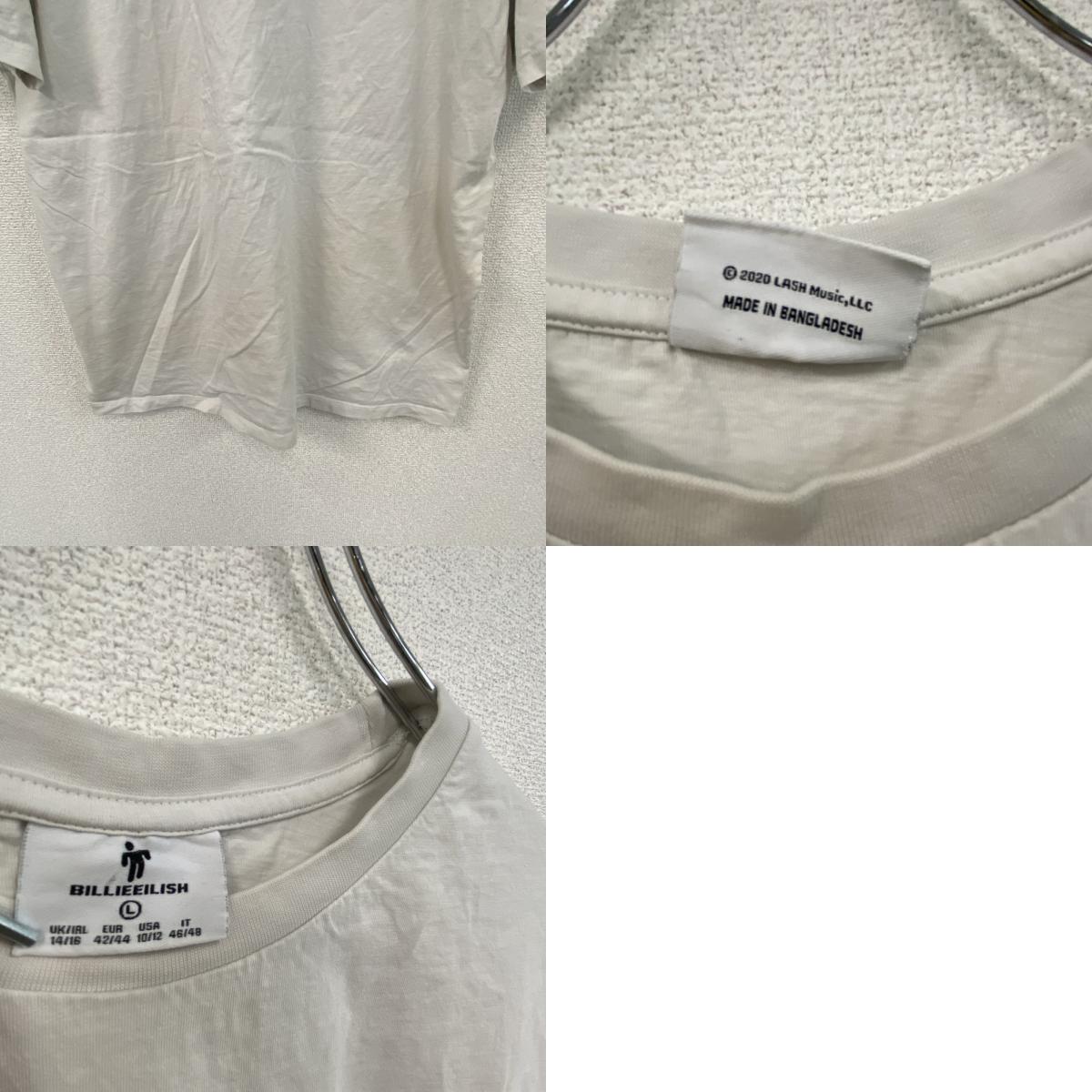 BILLIEEILISH　ビリー アイリッシュ　半袖プリントTシャツ　白　ホワイト　Lサイズ