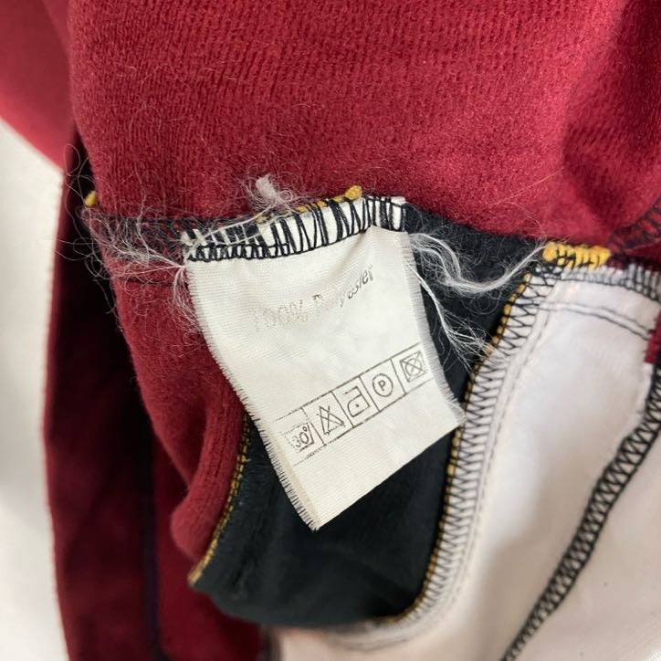 80s　PUMA　プーマ　トラックジャケット/ジャージ　ヴィンテージ　刺繍ロゴ　マルチカラー　赤　ボルドー　Lサイズ