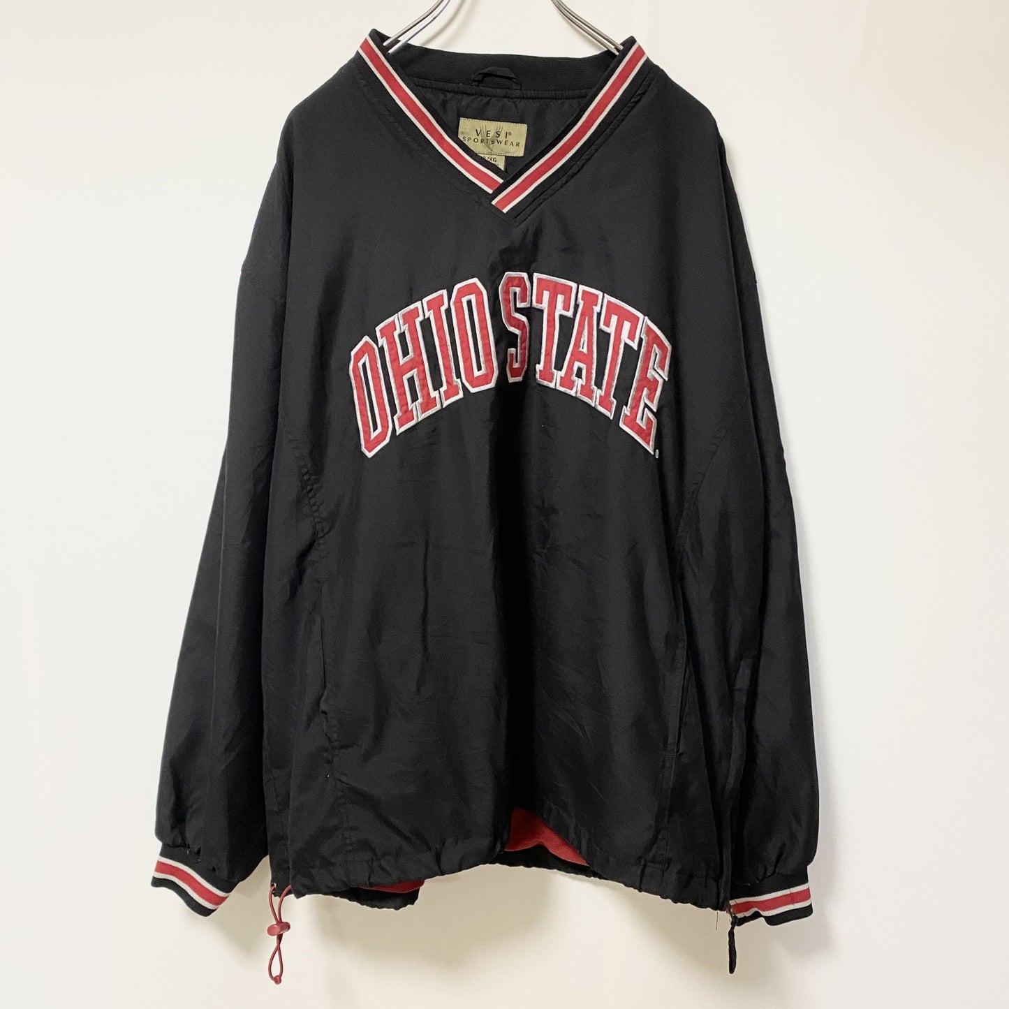 古着 used 古着 used VESISPORTSWEAR　長袖ナイロンフルジップジャケット　ウィンドブレーカー　黒　XLサイズ