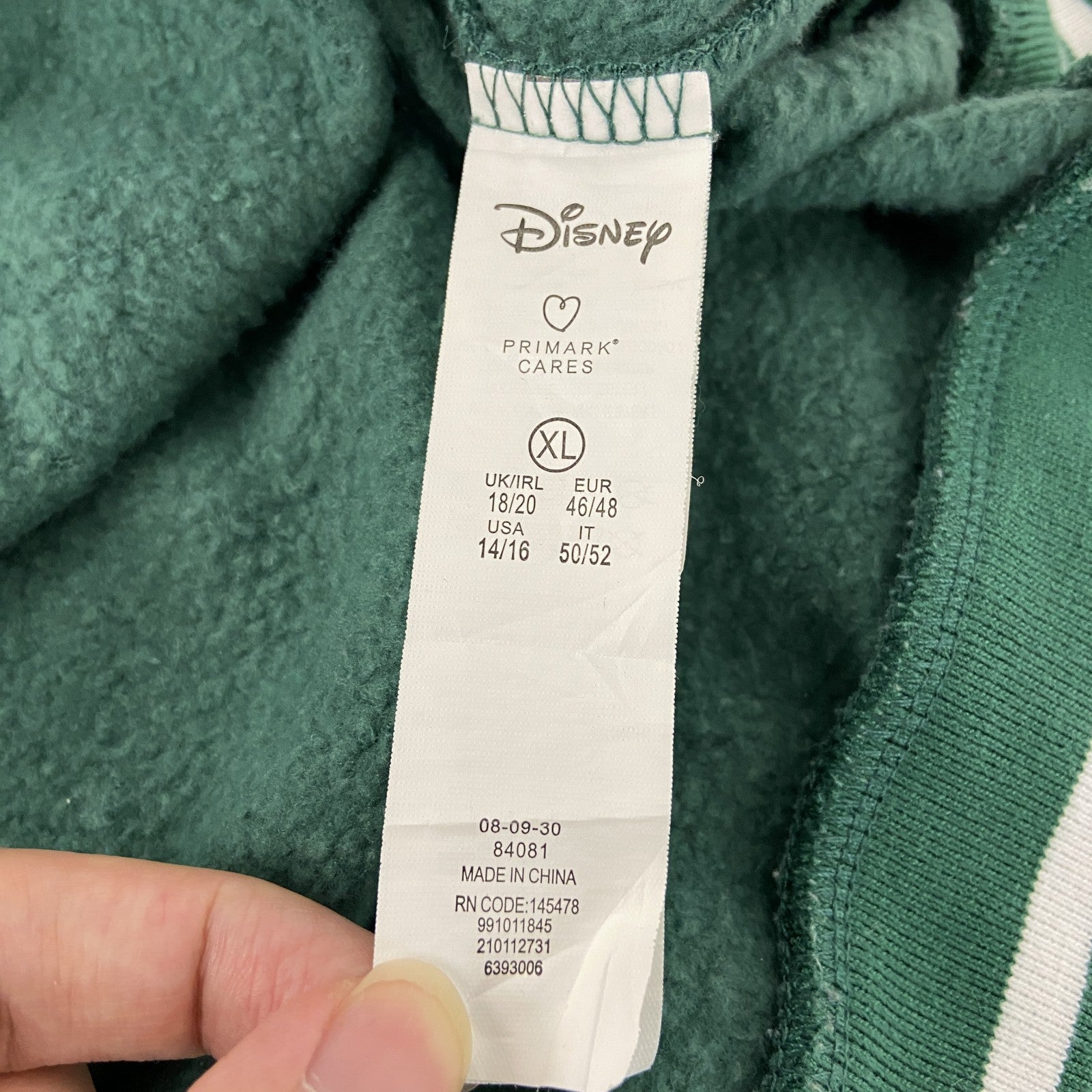 Disney　ディズニー　ミッキーマウス　スウェット/トレーナー　緑　グリーン　XLサイズ