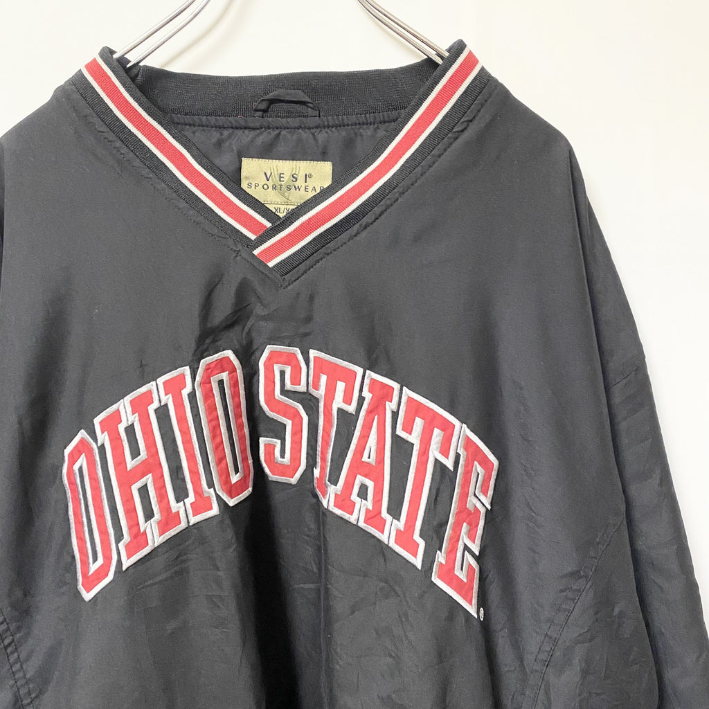 古着 used 古着 used VESISPORTSWEAR　長袖ナイロンフルジップジャケット　ウィンドブレーカー　黒　XLサイズ