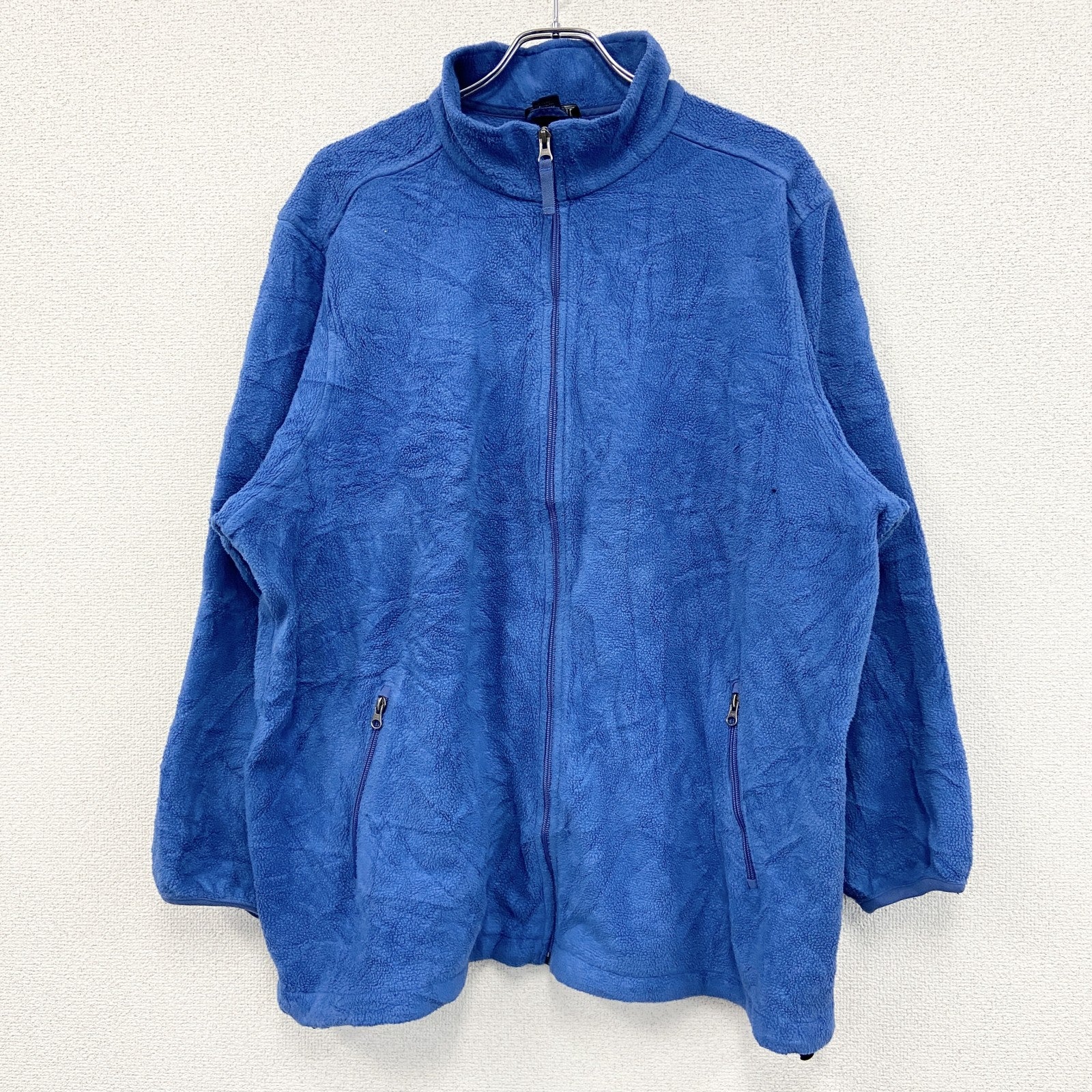 LANDS'END　ランズエンド　フルジップフリースジャケット　POLARTEC　ポーラテック　青　2X