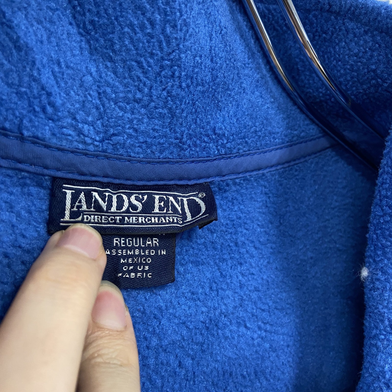 LANDS'END　ランズエンド　フルジップフリースジャケット　POLARTEC　ポーラテック　青　2X