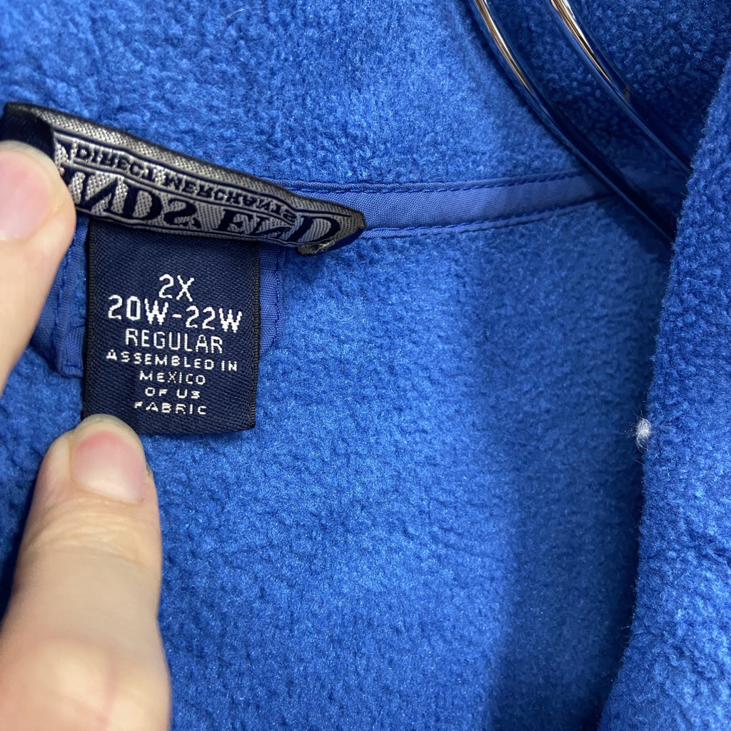 LANDS'END　ランズエンド　フルジップフリースジャケット　POLARTEC　ポーラテック　青　2X