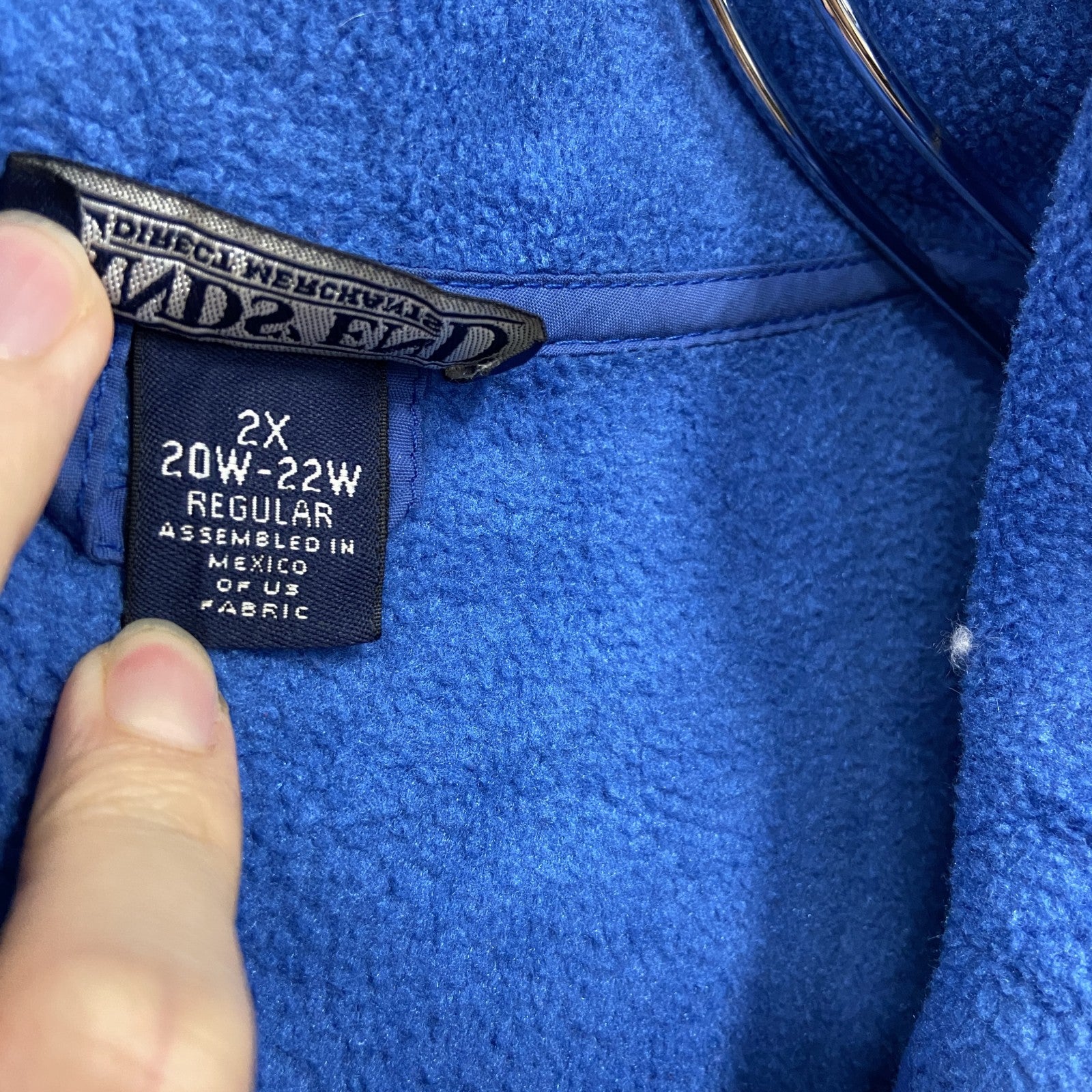 LANDS'END　ランズエンド　フルジップフリースジャケット　POLARTEC　ポーラテック　青　2X