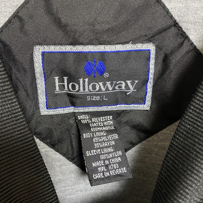 古着 used　Holloway ホロウェイ　長袖プリントナイロンプルオーバー　ウインドブレーカー　Vネック　黒　Lサイズ