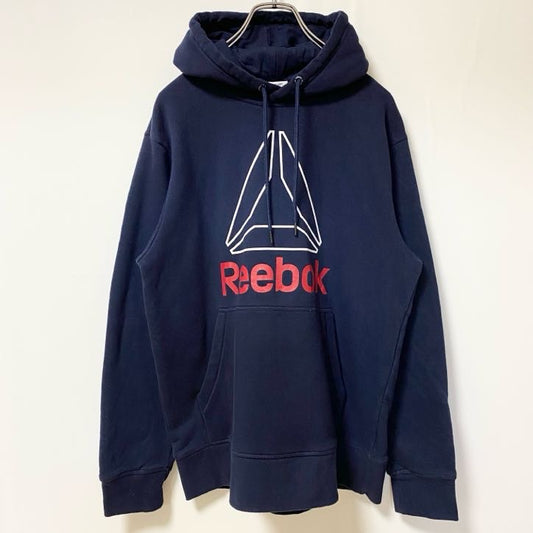 Reebok　リーボック　スウェットパーカー/フーディー　デカロゴ　紺　ネイビー　Sサイズ