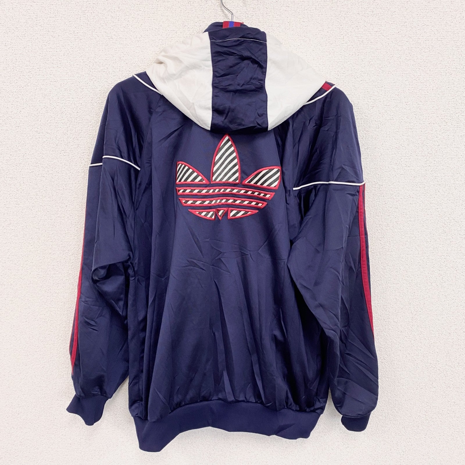 90s　adidas　アディダス　トラックジャケット/ジャージ　ヴィンテージ　マルチカラー　紺　ネイビー　Lサイズ