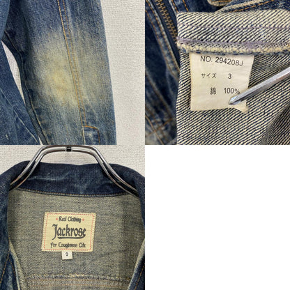Jackrose　ジャックローズ　デニムジャケット/Gジャン　ハードダメージ加工　縦落ち　インディゴ　3サイズ