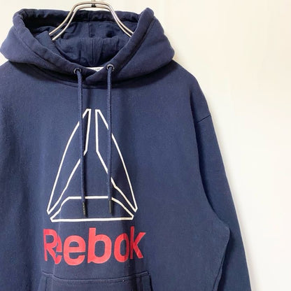 Reebok　リーボック　スウェットパーカー/フーディー　デカロゴ　紺　ネイビー　Sサイズ
