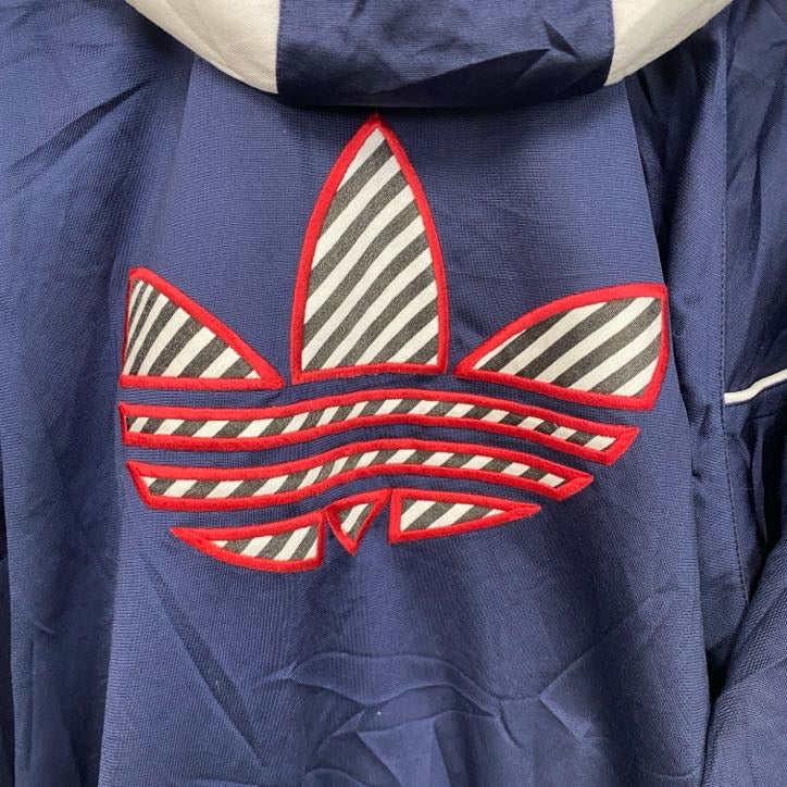 90s　adidas　アディダス　トラックジャケット/ジャージ　ヴィンテージ　マルチカラー　紺　ネイビー　Lサイズ