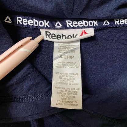 Reebok　リーボック　スウェットパーカー/フーディー　デカロゴ　紺　ネイビー　Sサイズ