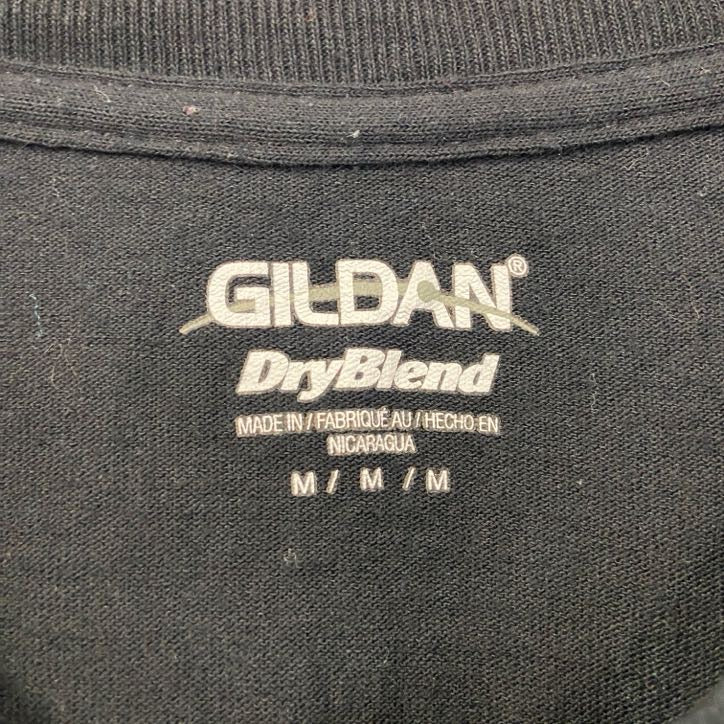 古着 used　GILDAN　ギルダン　半袖ロゴプリントTシャツ　バレーボール　Dig Pink　黒　ブラック　Mサイズ