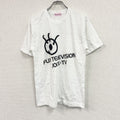半袖プリントＴシャツ　フジテレビジョン　会社ロゴ　シングルステッチ　白　ホワイト　Fサイズ