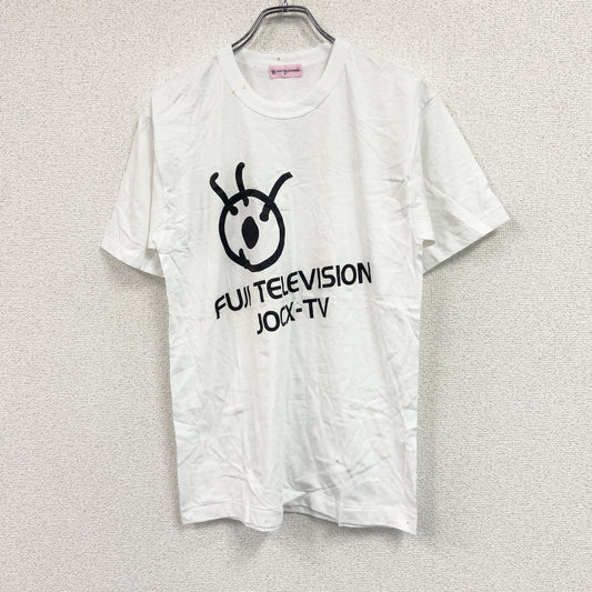 半袖プリントＴシャツ　フジテレビジョン　会社ロゴ　シングルステッチ　白　ホワイト　Fサイズ