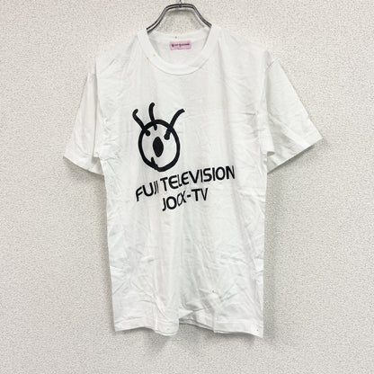 半袖プリントＴシャツ　フジテレビジョン　会社ロゴ　シングルステッチ　白　ホワイト　Fサイズ