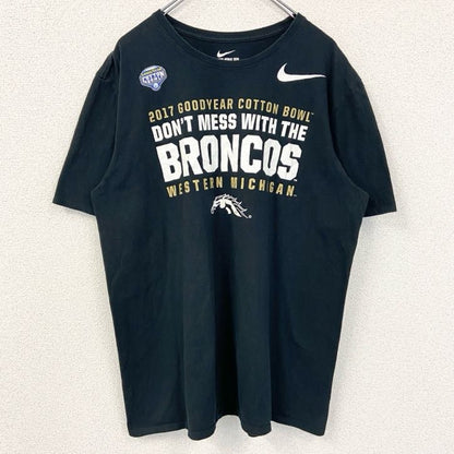 古着 used　NIKE　ナイキ　半袖カレッジプリントTシャツ　西ミシガン大学　コットンボウル　黒　ブラック　XLサイズ